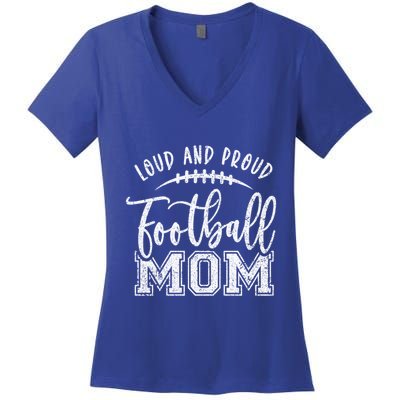 Game Day High School Football Loud And Proud Football Mom Gift Women's V-Neck T-Shirt