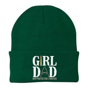 Girl Dad Her Protector Forever Funny Father Of Knit Cap Winter Beanie