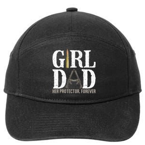 Girl Dad Her Protector Forever Funny Father Of 7-Panel Snapback Hat