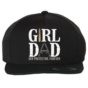 Girl Dad Her Protector Forever Funny Father Of Wool Snapback Cap