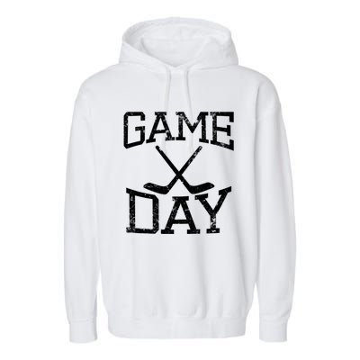 Game Day Hockey Season Gift Garment-Dyed Fleece Hoodie