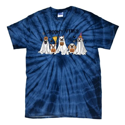 Ghost Dog Halloween Spooky Vibes Tie-Dye T-Shirt