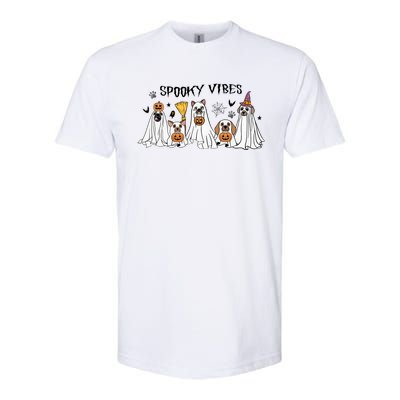 Ghost Dog Halloween Spooky Vibes Softstyle CVC T-Shirt