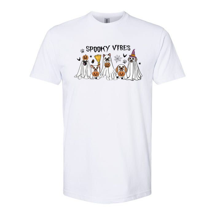 Ghost Dog Halloween Spooky Vibes Softstyle CVC T-Shirt