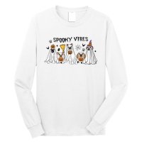 Ghost Dog Halloween Spooky Vibes Long Sleeve Shirt