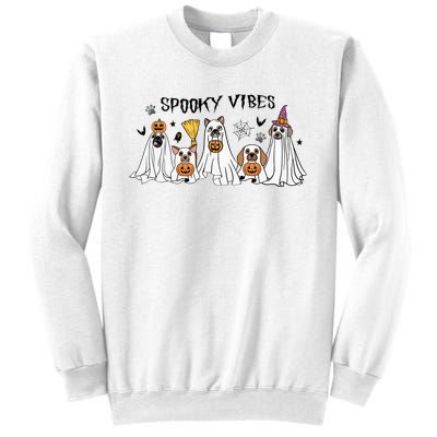 Ghost Dog Halloween Spooky Vibes Sweatshirt