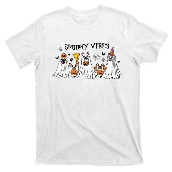 Ghost Dog Halloween Spooky Vibes T-Shirt