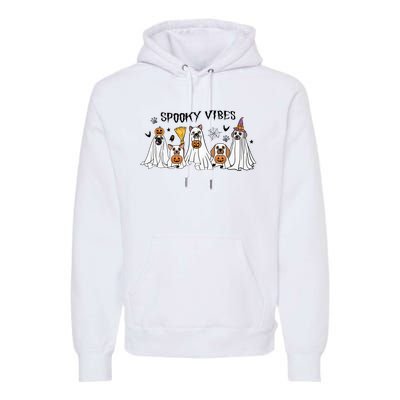 Ghost Dog Halloween Spooky Vibes Premium Hoodie