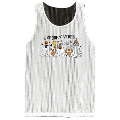 Ghost Dog Halloween Spooky Vibes Mesh Reversible Basketball Jersey Tank