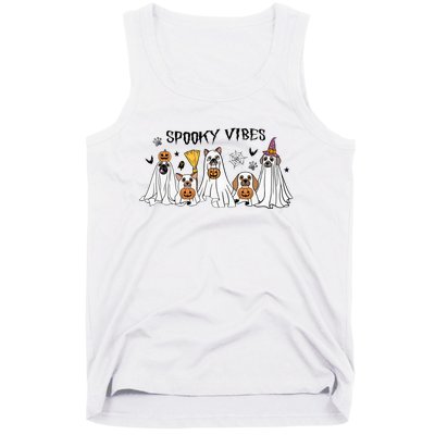 Ghost Dog Halloween Spooky Vibes Tank Top