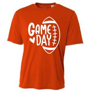 Game Day Heart Football Lover Cooling Performance Crew T-Shirt