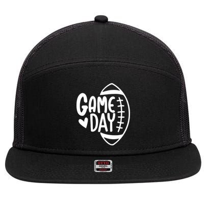 Game Day Heart Football Lover 7 Panel Mesh Trucker Snapback Hat