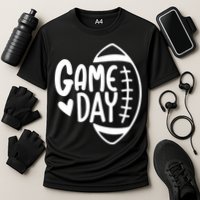 Game Day Heart Football Lover Cooling Performance Crew T-Shirt