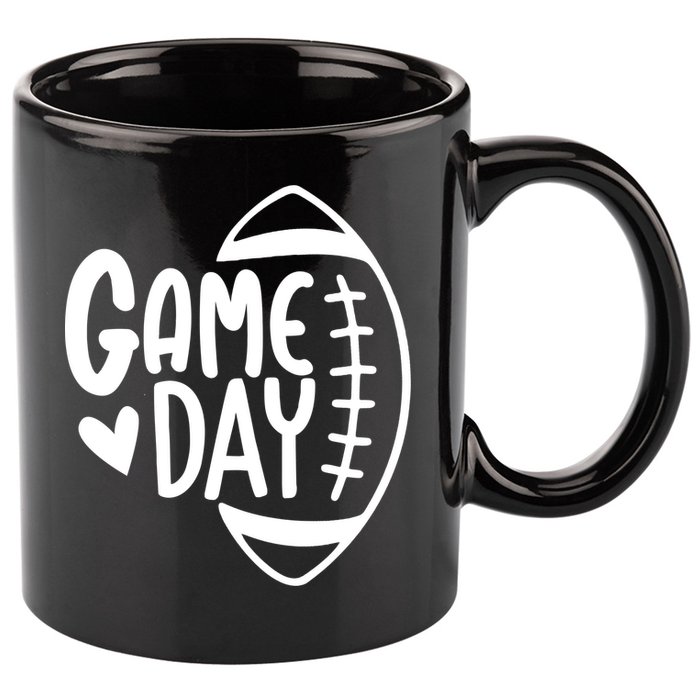 Game Day Heart Football Lover 11oz C Handle Ceramic Mug
