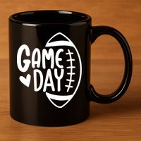 Game Day Heart Football Lover 11oz C Handle Ceramic Mug