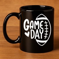 Game Day Heart Football Lover 11oz C Handle Ceramic Mug