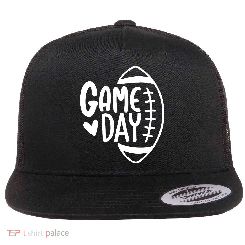 Game Day Heart Football Lover Flatbill Hat