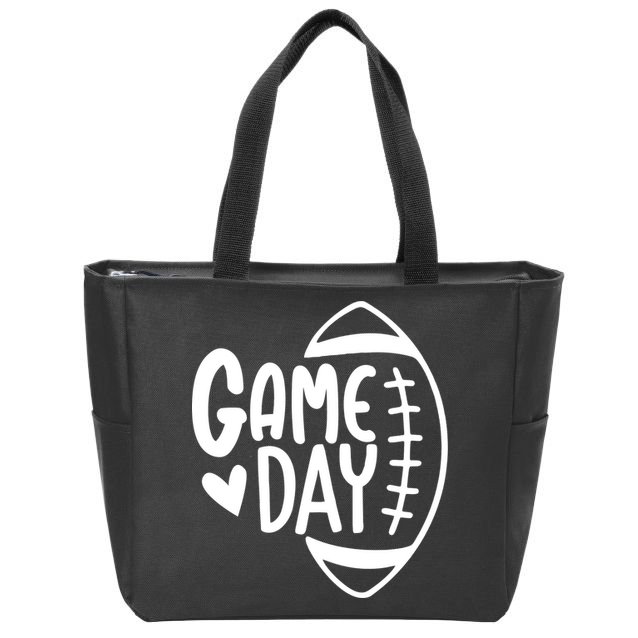 Game Day Heart Football Lover Zip Tote Bag