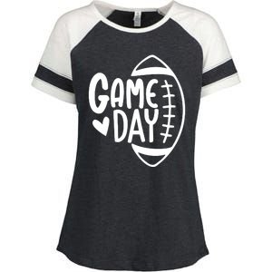 Game Day Heart Football Lover Enza Ladies Jersey Colorblock Tee