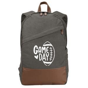 Game Day Heart Football Lover Cotton Canvas Backpack