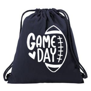 Game Day Heart Football Lover Drawstring Bag