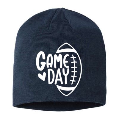 Game Day Heart Football Lover Sustainable Beanie