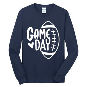 Game Day Heart Football Lover Tall Long Sleeve T-Shirt