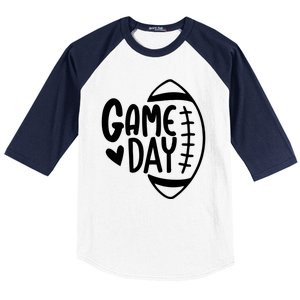 Game Day Heart Football Lover Baseball Sleeve Shirt