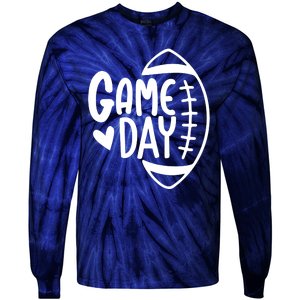 Game Day Heart Football Lover Tie-Dye Long Sleeve Shirt