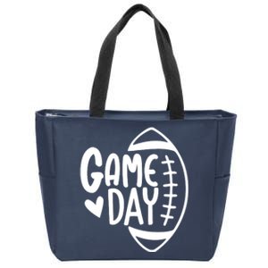 Game Day Heart Football Lover Zip Tote Bag