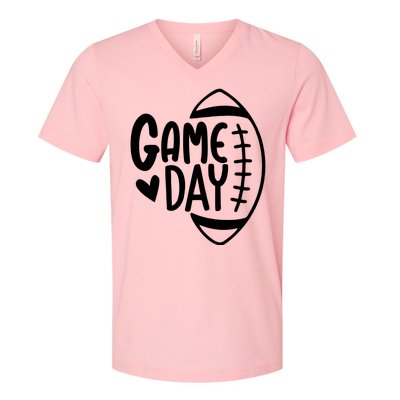 Game Day Heart Football Lover V-Neck T-Shirt