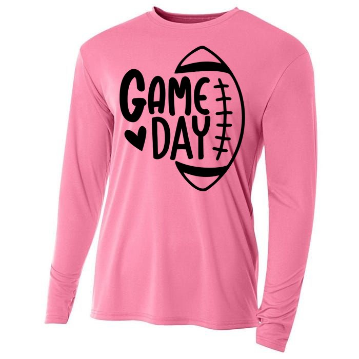 Game Day Heart Football Lover Cooling Performance Long Sleeve Crew