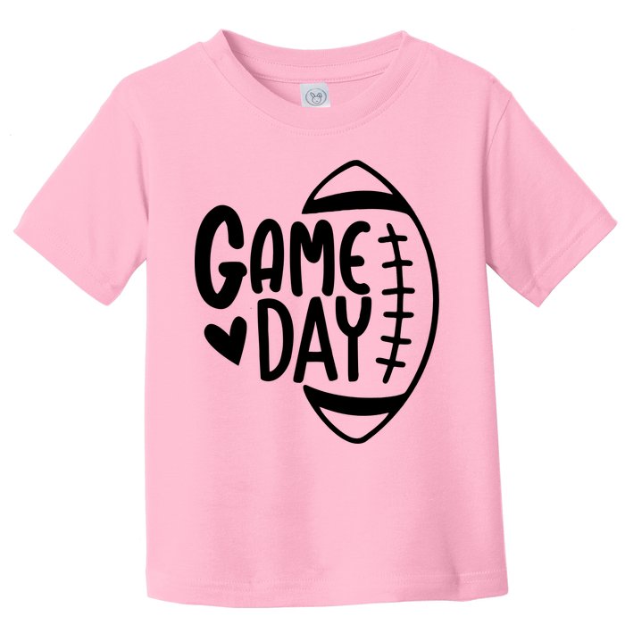 Game Day Heart Football Lover Toddler T-Shirt