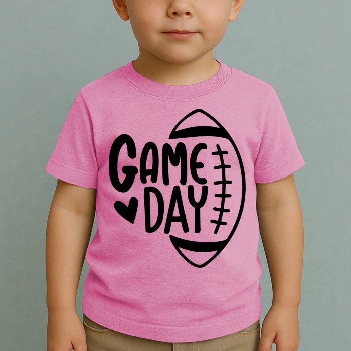 Game Day Heart Football Lover Toddler T-Shirt
