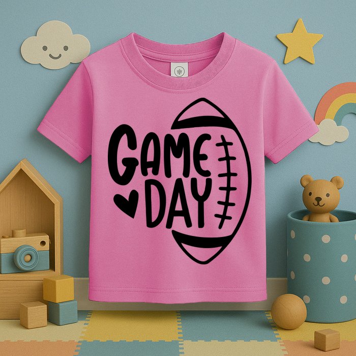Game Day Heart Football Lover Toddler T-Shirt