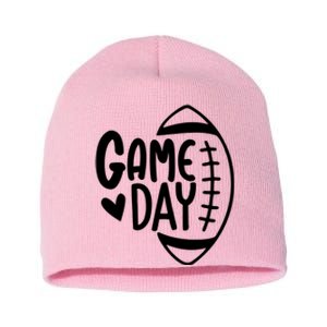 Game Day Heart Football Lover Short Acrylic Beanie