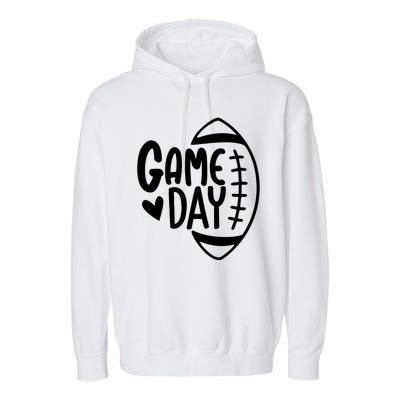 Game Day Heart Football Lover Garment-Dyed Fleece Hoodie