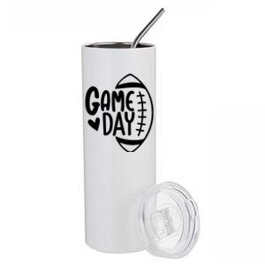 Game Day Heart Football Lover Stainless Steel Tumbler