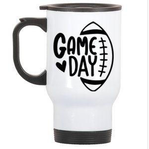 Game Day Heart Football Lover Stainless Steel Travel Mug