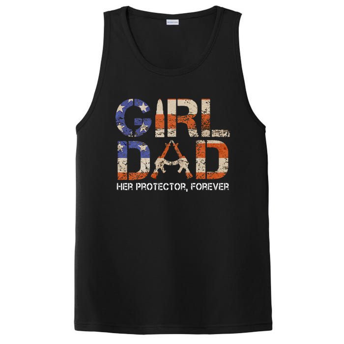 Girl Dad Her Protector Forever Funny Father Of Girls Fun Dad PosiCharge Competitor Tank