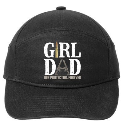 Girl Dad Her Protector Forever Funny Father of Girl 7-Panel Snapback Hat