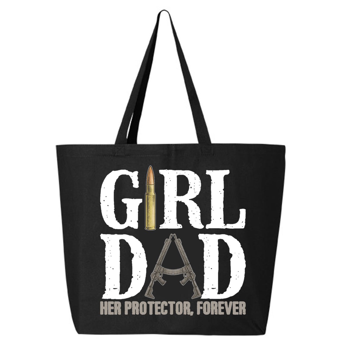 Girl Dad Her Protector Forever Funny Father of Girl 25L Jumbo Tote