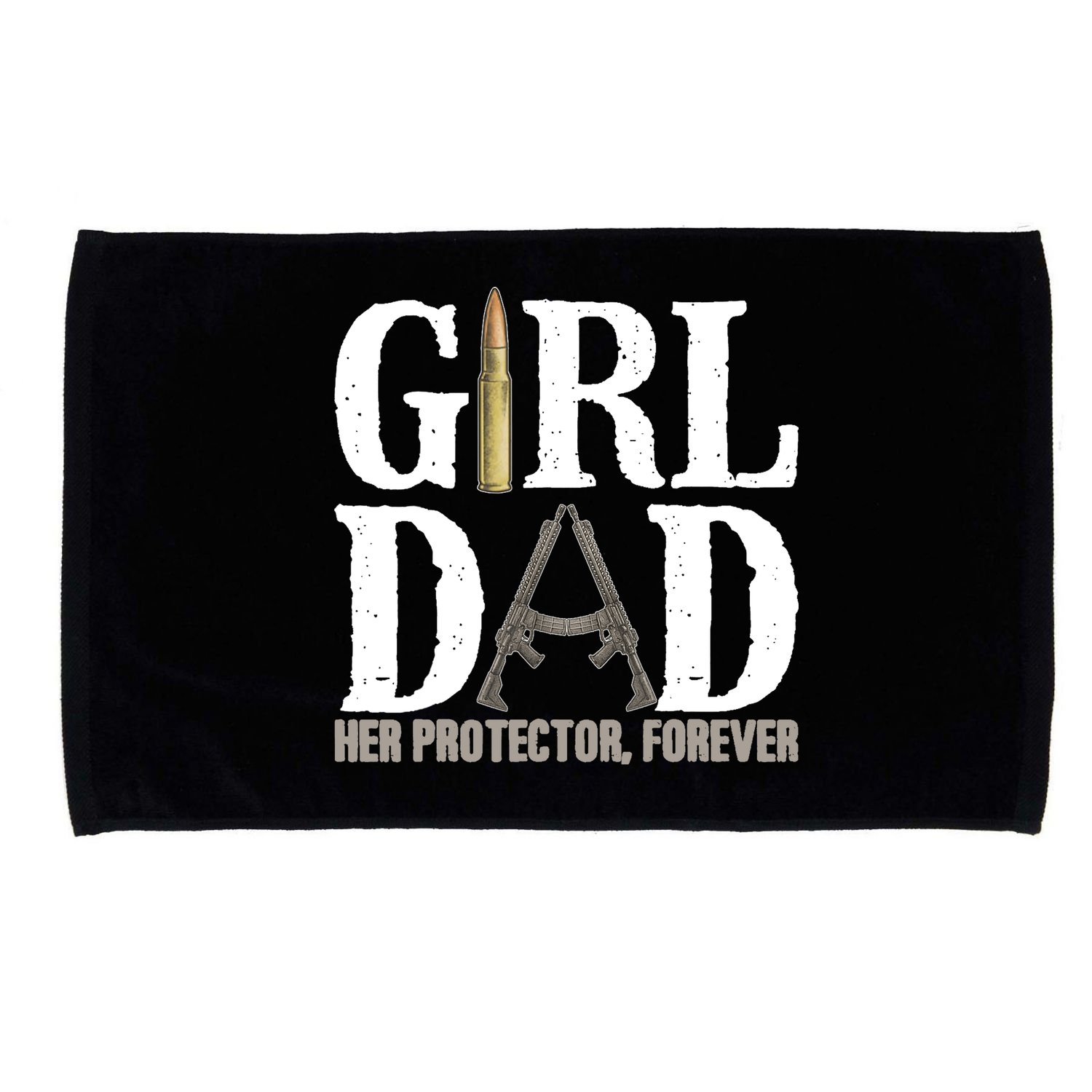 Girl Dad Her Protector Forever Funny Father of Girl Microfiber Hand Towel