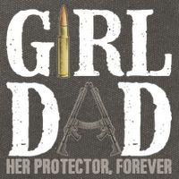 Girl Dad Her Protector Forever Funny Father of Girl Cotton Canvas Backpack