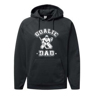 Goalie Dad Hockey Sports Father Ice Hockey Player Coach Fan Performance Fleece Hoodie