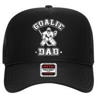 Goalie Dad Hockey Sports Father Ice Hockey Player Coach Fan High Crown Mesh Back Trucker Hat