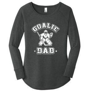 Goalie Dad Hockey Sports Father Ice Hockey Player Coach Fan Women's Perfect Tri Tunic Long Sleeve Shirt