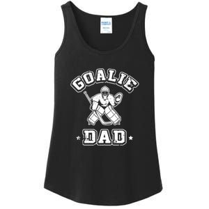 Goalie Dad Hockey Sports Father Ice Hockey Player Coach Fan Ladies Essential Tank