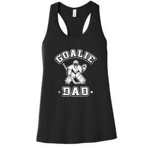 Goalie Dad Hockey Sports Father Ice Hockey Player Coach Fan Women's Racerback Tank