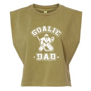 Goalie Dad Hockey Sports Father Ice Hockey Player Coach Fan Garment-Dyed Women's Muscle Tee